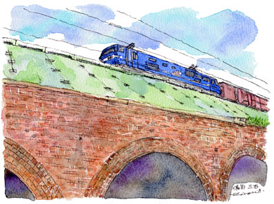 今月の風景画「備前市／三石のレンガ橋」