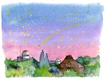今月の風景画「井原市／美星今昔の空」