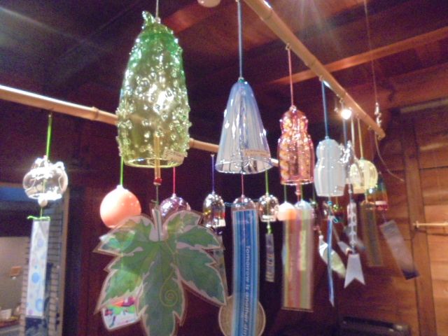 風音2020創作ガラス風鈴展 展示されている創作ガラス風鈴