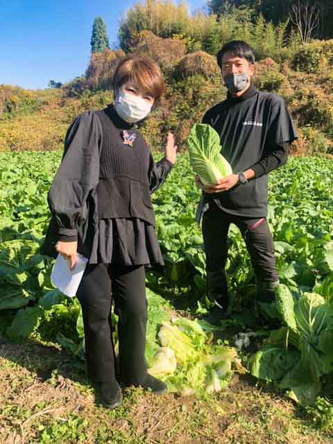 白菜畑で高田さんと