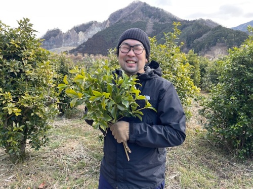 加茂シキミ生産組合の田中洋一郎組合長