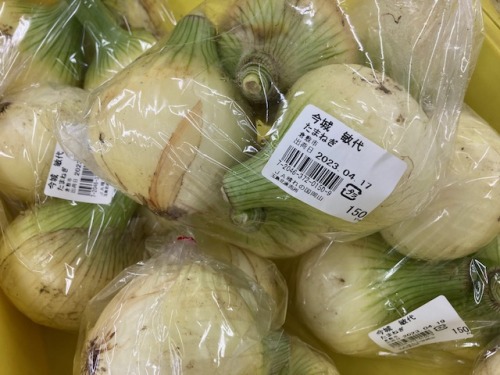 メルカートたまきた果菜館で販売されている新タマネギ