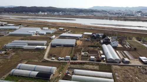 総社市秦地区の空撮