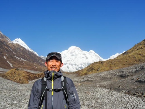 趣味の登山の記念写真