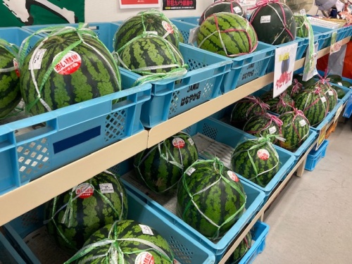 はなやか牛窓店に並べられた赤い彗星