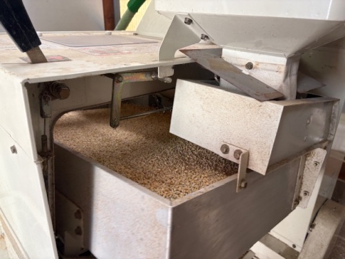 乾燥機の次は、もみすり機へ。