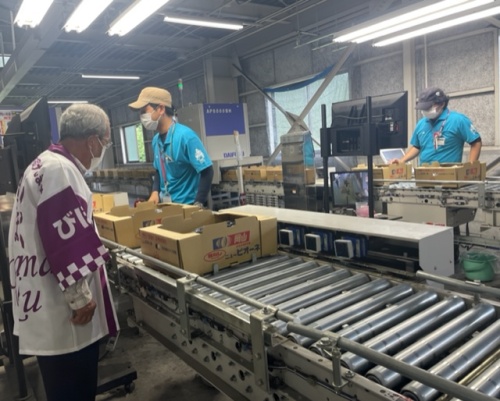 ピオーネの出荷工場