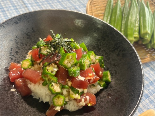 栄養満点料理　かんたんオクラのねばトロ丼