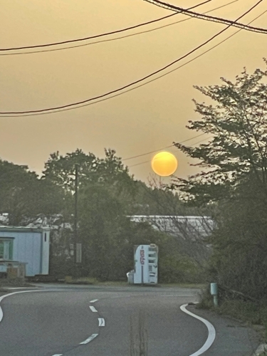 卵の黄身のような夕陽 | 岡山市 はっちゃんさん