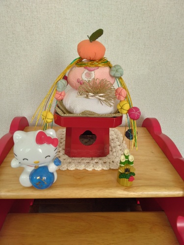 布地でつくった鏡餅 | 岡山市　み～みさん