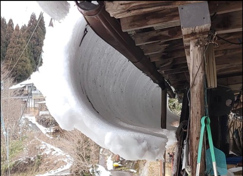 屋根からの雪 | 新見市　なべさん