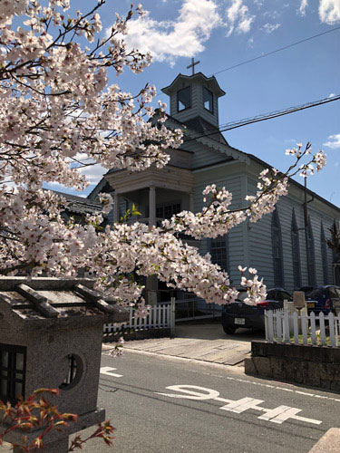 桜と教会 | 高梁市　別所さん