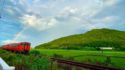虹と桃太郎線 | 岡山市　高畑さん
