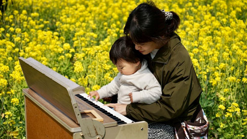 菜の花畑でコンサート | 総社市　片岡さん