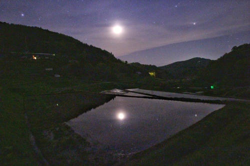 星と月と棚田 | 総社市 前田さん