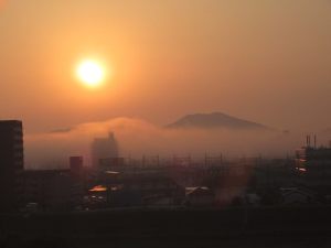 朝日と備前富士