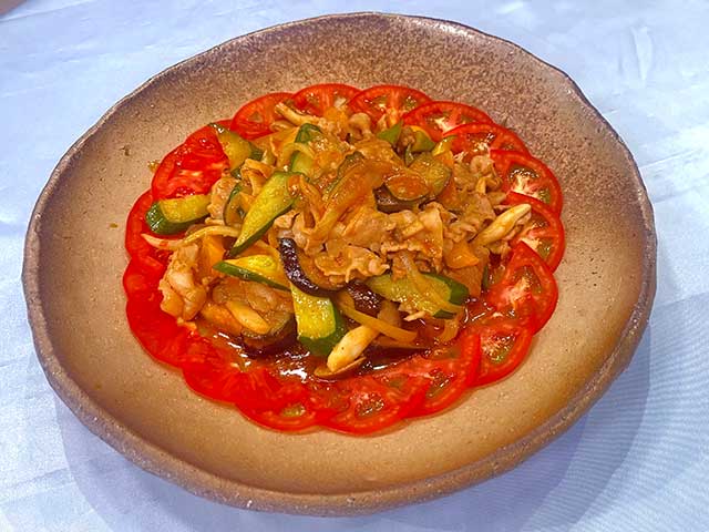 豚バラ肉と夏野菜のスタミナ炒め