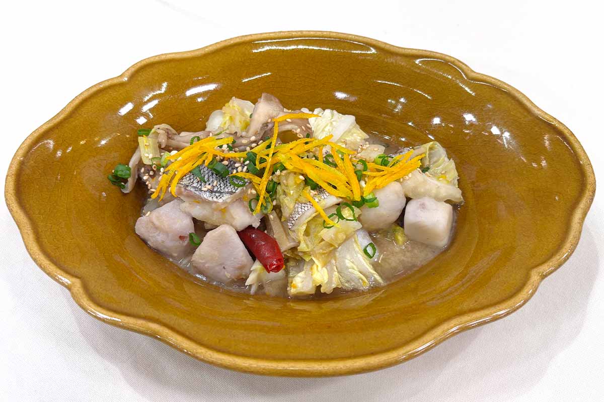 柚子風味の里芋と白菜の炒め煮