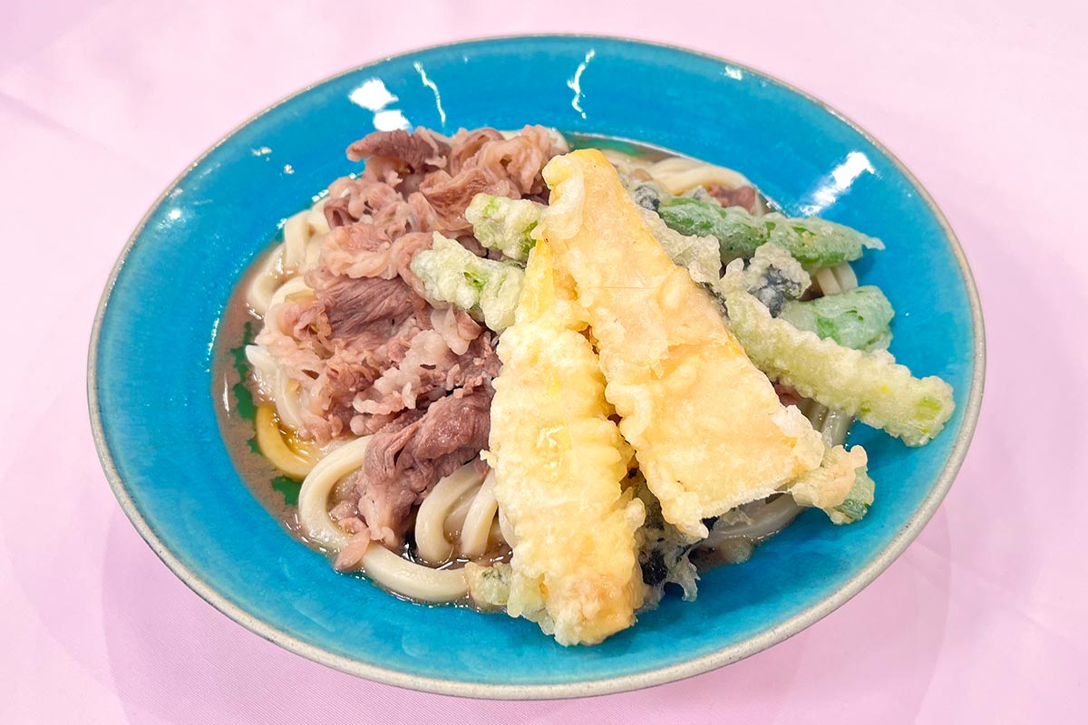 牛肉と春野菜のおうどん