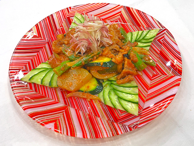 ハモと夏野菜のピリ辛スタミナ炒め