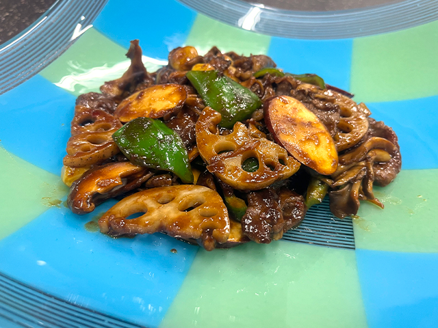 牛肉と秋野菜の甘みそ炒め